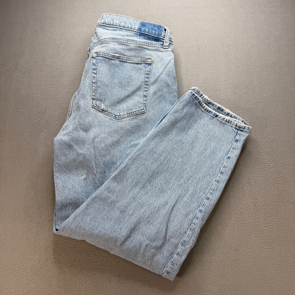 Abercrombie & Fitch The Dad High Rise Jeans Womens 16R 33 Light Blue Curve Love
